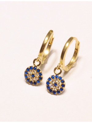 Güler Kuyumculuk 14 Ayar Altın Nazar Boncuklu Halka Küpe