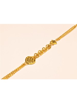 Güler Kuyumculuk 14 Ayar Altın Kalp Figürlü Bileklik