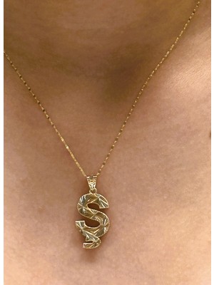 Güler Kuyumculuk Altın 3 Boyutlu Ş Harfli Aynalı Zincir