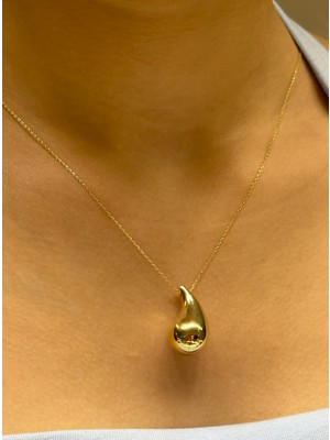 Güler Kuyumculuk Altın Damla Kolye Uçlu Zincir