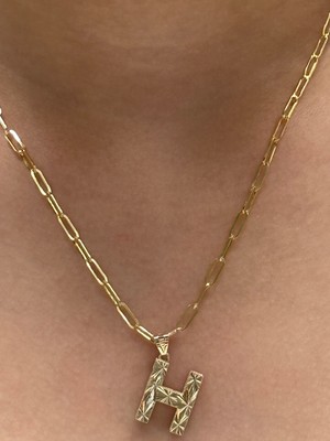 Güler Kuyumculuk Altın 3 Boyutlu H Harfli Ataç Zincir