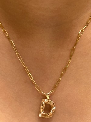 Güler Kuyumculuk Altın 3 Boyutlu D Harfli Ataç Zincir