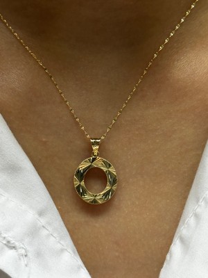 Güler Kuyumculuk Altın 3 Boyutlu O Harfli Aynalı Zincir