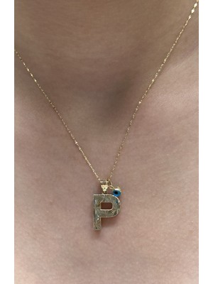 Güler Kuyumculuk Altın 3 Boyutlu P Harfli Aynalı Zincir