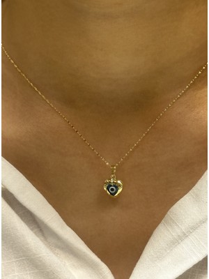 Güler Kuyumculuk 14 Ayar Altın Nazar Boncuklu Aynalı Zincir