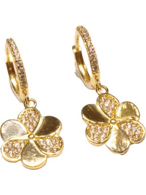 Güler Kuyumculuk 14 Ayar Altın Yonca Model Halka Küpe