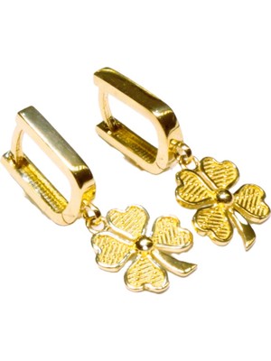 Güler Kuyumculuk 14 Ayar Altın Yonca Model Halka Küpe