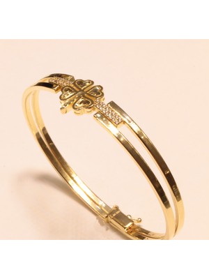 Güler Kuyumculuk Altın Yonca Model Kelepçe Bilezik