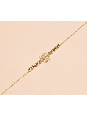 Güler Kuyumculuk Altın Kar Tanesi Model Bileklik