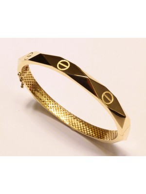 Güler Kuyumculuk 14 Ayar Altın Çivili Kelepçe Bilezik