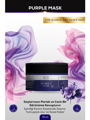 Serenity Ocean Sarı, Gümüş ve Platin Saçlar Için Mor Maske 75ML Vegan, Renk Koruyucu, Turunculaştırma Karşıtı