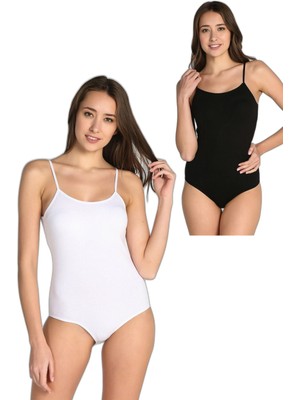 Marmara Qumasch 2'li Kadın Çıtçıtlı Atlet / Body Ip Askılı Pamuklu Likralı Renkli - 2xl