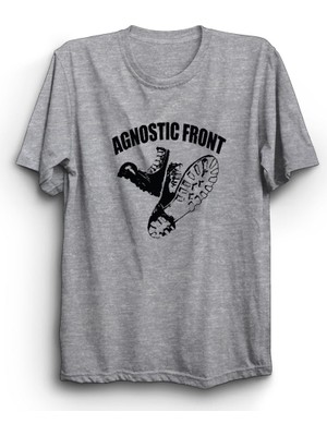 The Fame Agnostic Front, Boot, Rock Metal Müzik Grubu Baskılı, %100 Pamuk Tişört