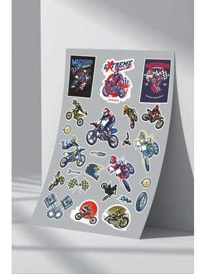 Stickermarket Motosiklet Karışık Sticker Seti (10)