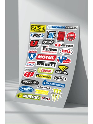 Stickermarket Sponsor Motosiklet Bisiklet Araç Sticker Seti (14)