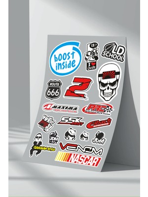 Stickermarket Sponsor Motosiklet Bisiklet Araç Sticker Seti (1)