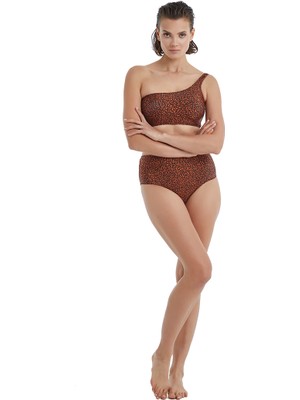 Blackspade Kadın Bikini Üstü 10524 - Kahverengi Desenli