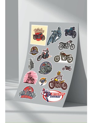 Stickermarket Motosiklet Karışık Sticker Seti (11)