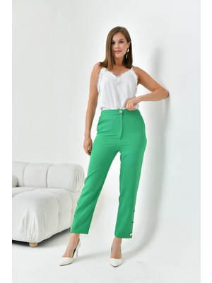 FTZ Women Kadın Dar Paça Düğmeli Pantolon  Benetton 30779