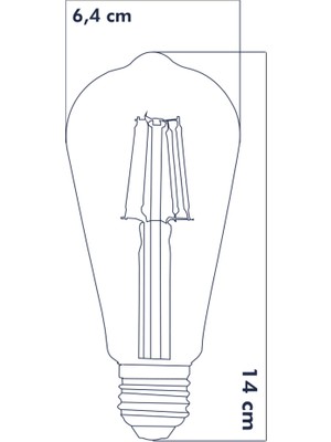 Heka Dekoratif Rustik LED Armut Ampul E27 ST64 6W 6500K Beyaz Işık 3'lü ERD-209