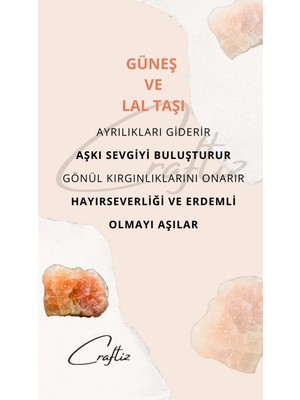 Craftiz Güneş ve Lal Doğal Taş Bileklik