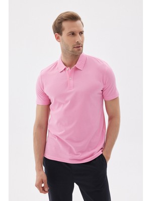 Odelon Erkek Basic Polo Yaka Tişört (Regular Fit) Pembe
