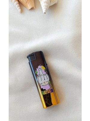 HD Marketim Çakmak Manyetolu Turbo Rüzgarda Sönmeyen Gazlı Renkli Desenli Parlak Çakmak Aksesuar