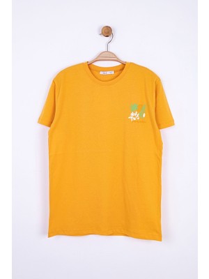 Nk Kids Arkası  Baskılı Pamuklu Kız Çocuk Fresh Tişört 8-14 Yaş 34463