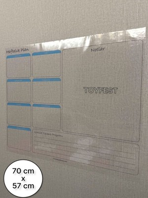 Toyfest Duvara Kendiliğinden Manyetik Yapışan Haftalık Program Planlayıcı Takvim 70 x 57 cm