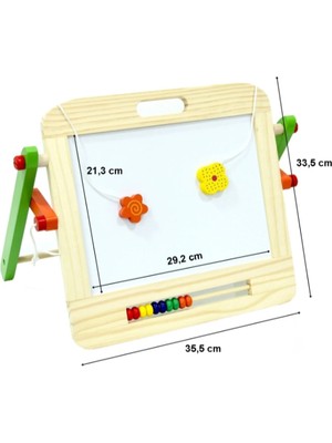 Toyfest Ahşap Manyetik Abaküslü Yazı Tahtası