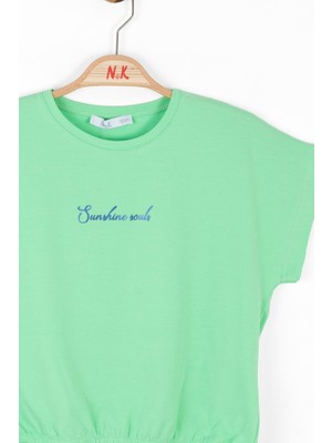 Nk Kids Kız Çocuk Önü Yazı Baskı Detaylı T-Shirt 36445