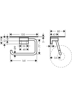 Hansgrohe Addstoris Raflı Satin Siyah Tuvalet Kağıtlığı 41772670