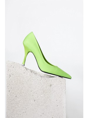 Seniorah Tatiana Yeşil Saten Kadın Topuklu Ayakkabı