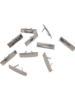 Angel Çanta Aksesuar 4.8x1.4 cm Metal Etiket Plaka Süs Gümüş Renk 10 Adet