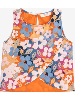 Minojoy Carla Çiçek Desenli Kız Çocuk Bluz