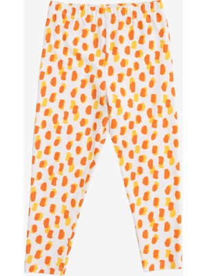 Minojoy Rain Turuncu Sarı Desenli Kız Çocuk Tayt