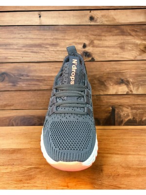 Meliten Kids Kids Sneaker Bağcıksız Aqua Ultra Hafif Ortopedik Unisex Spor Ayakkabı Gri Turuncu