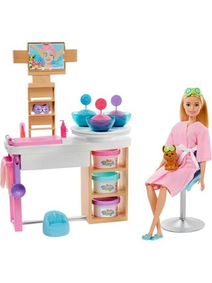 Barbie Yüz Bakımı Oyun Seti Kız Çocuklar İçin Spa Temalı Eğlenceli Set 4-6 Yaş