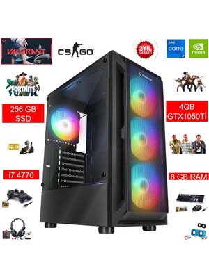 Gamestorm I7 4770 8gb Ram 256GB SSD 4gb GTX1050TI Masaüstü Oyun Bilgisayarı