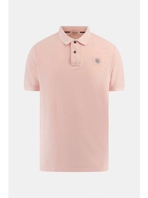 Guess Erkek Washed Ss Polo Yaka Pembe T-Shirt