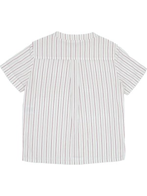 OZMOZ  Pamuk Bej Çizgili Yazlık Erkek Çocuk Gömlek