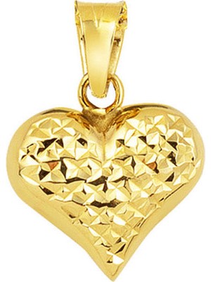 Bilezikci Kalemli Kalp Altın Kolye Ucu 14 Ayar