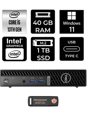 Dell Optiplex 7010MFF Intel Core I5 13500T 40GB 1tb SSD W11H N002O7010MFF Mini Pc & Per4 USB Bellek N002O7010MFFP388