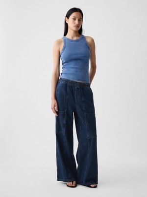 Gap Kadın Koyu Mavi High Rise Utility Easy Jean Pantolon