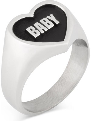 Anı Yüzük 925 Ayar Gümüş Minimalist Kalp Tasarım Isimli Kadın Yüzüğü