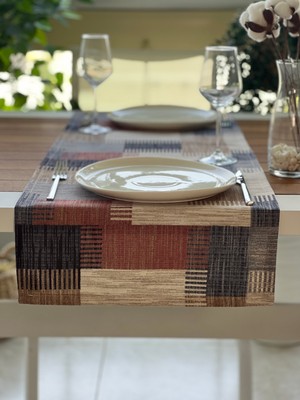 Desen İzmir Desenizmir Kilim Desenli Kare Runner Örtü