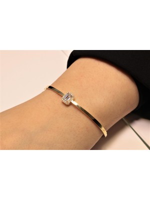 Güler Kuyumculuk Altın Baget Taşlı  Kelepçe Bilezik