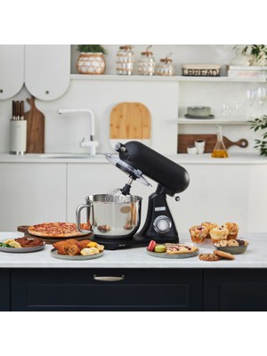 Karaca Hamur Yoğurma 1800W Güç 6,2 Lt Döküm Gövdeli Premium Mutfak Şefi + Luciole Lambader