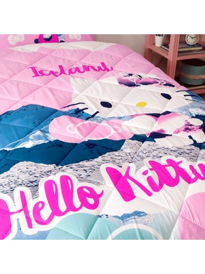 Taç Lisanslı Hello Kitty Iceland Tek Kişilik Yorgan Seti