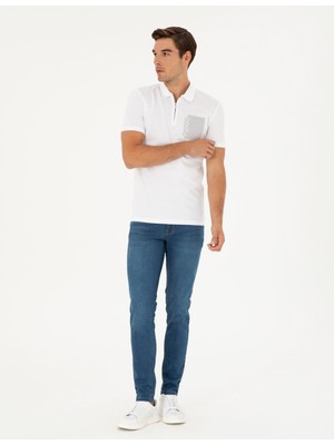 Pierre Cardin Erkek Mavi Slim Fit Jean Pantolon 50294621-VR036